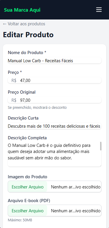 Editar Produto - Mobile